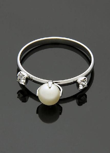 Anel de Perola 6mm e Strass